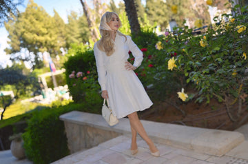 Brigitte Ivory Linen Dress