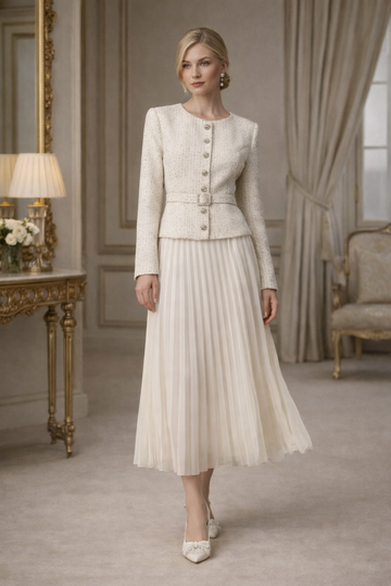 The Versailles Pleated Tweed & Silk Set